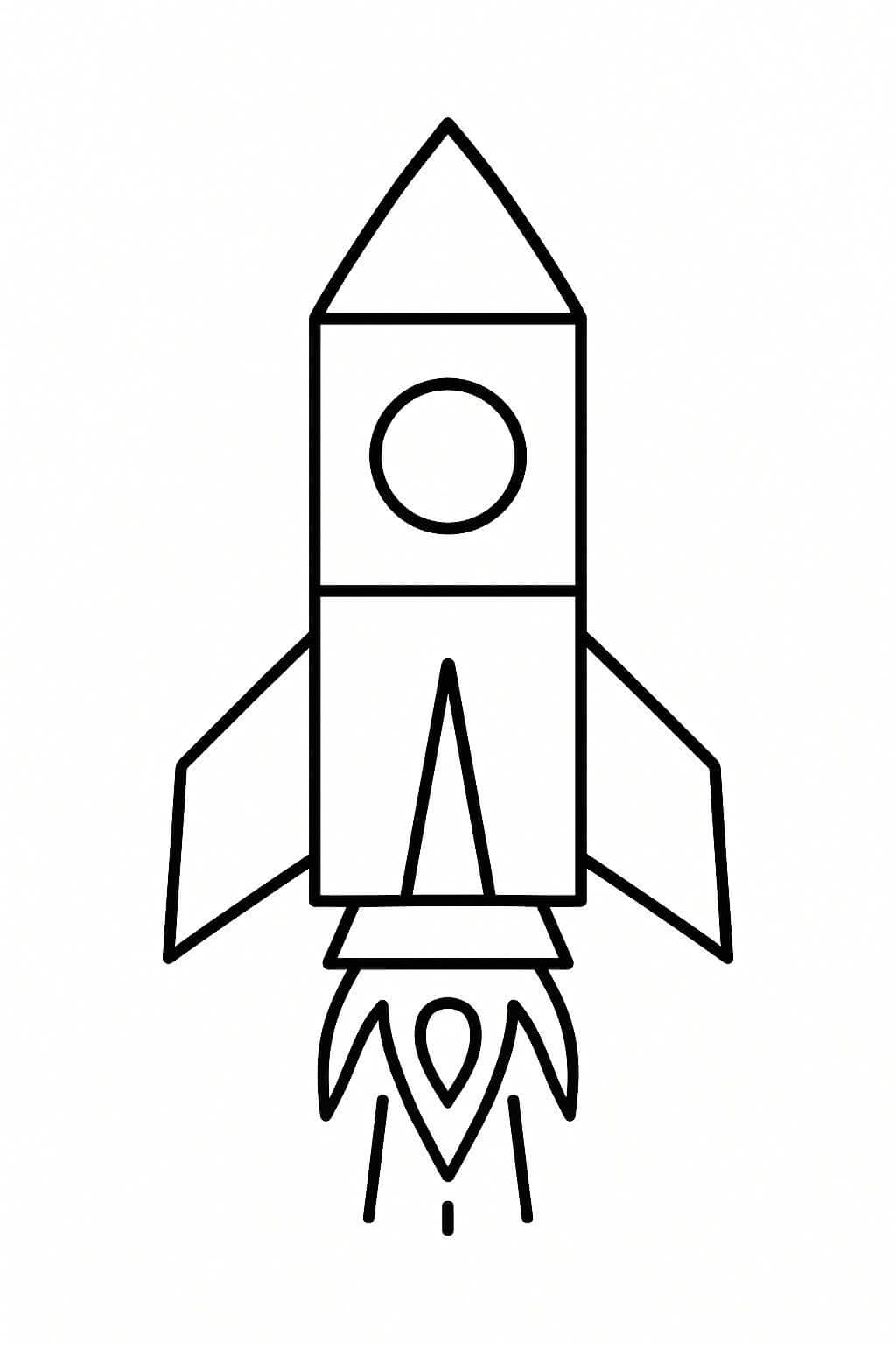 Geometrische Rakete zum Ausmalen