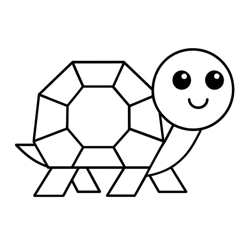 Geometrische Schildkröte zum Ausmalen