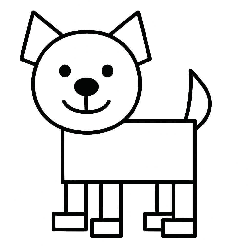 Geometrischer Hund zum Ausmalen