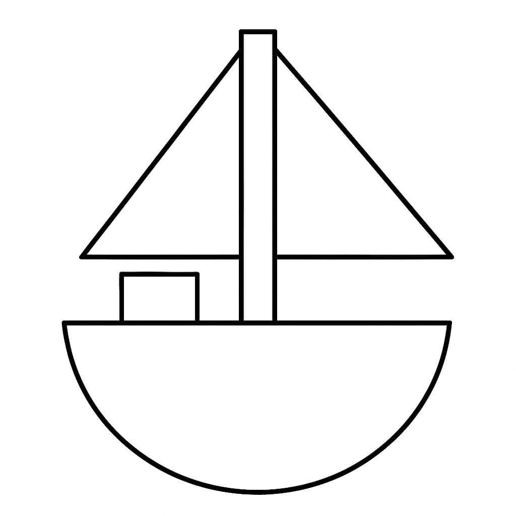 Geometrisches Boot zum Ausmalen