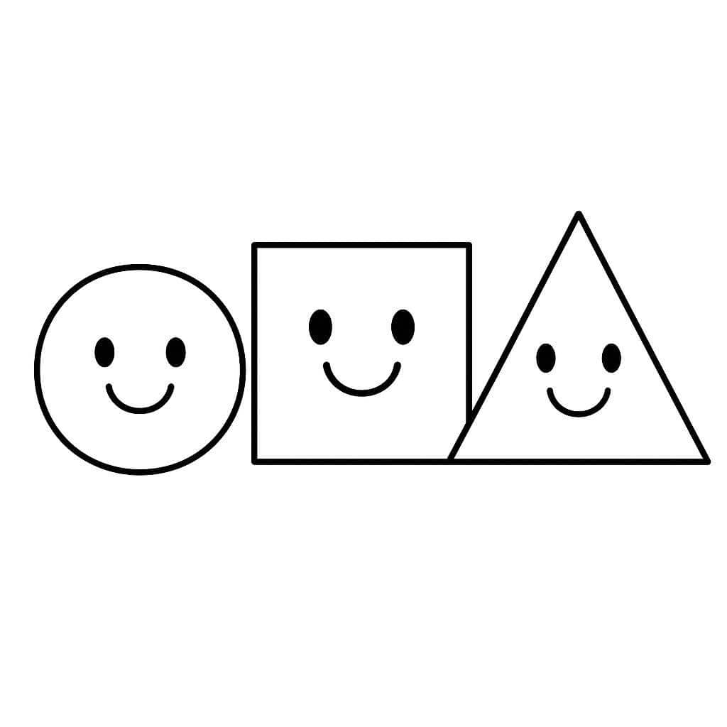 Lachende Grundformen zum Ausmalen