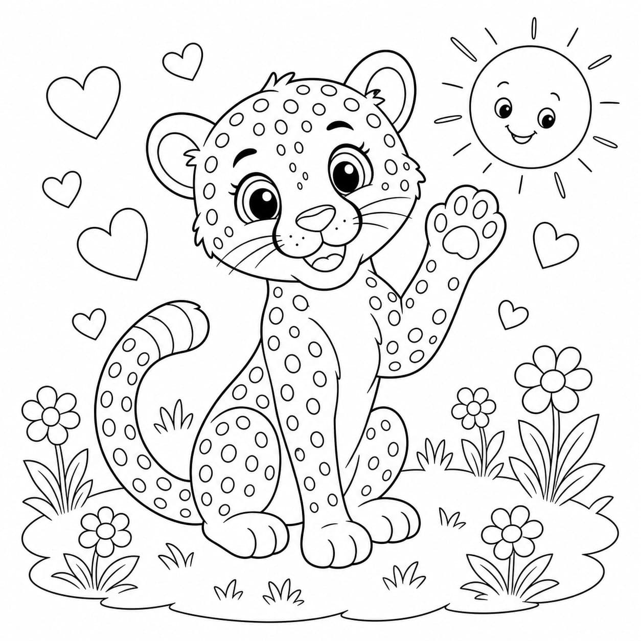 Niedlicher Gepard Ausmalbild