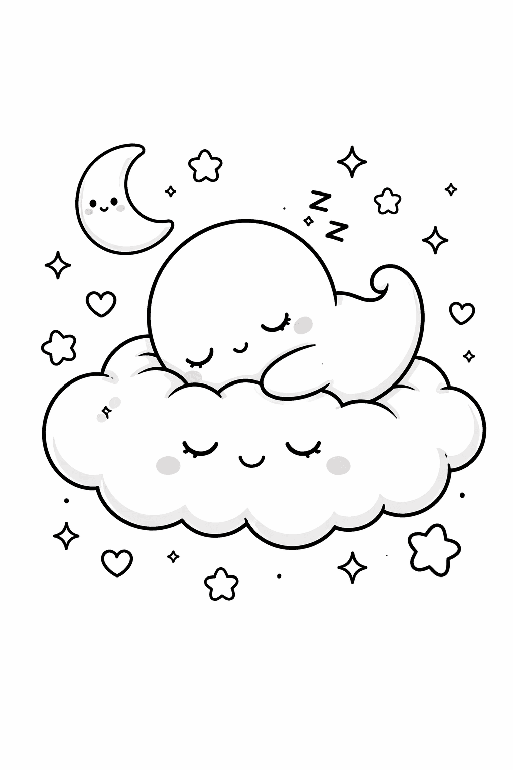 Baby-Gespenst auf Wolke Ausmalbild