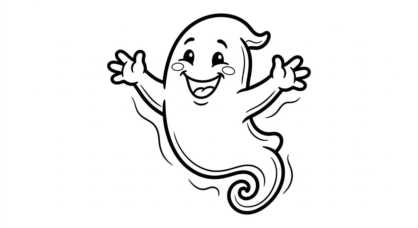 Cartoon-Gespenst Ausmalbild
