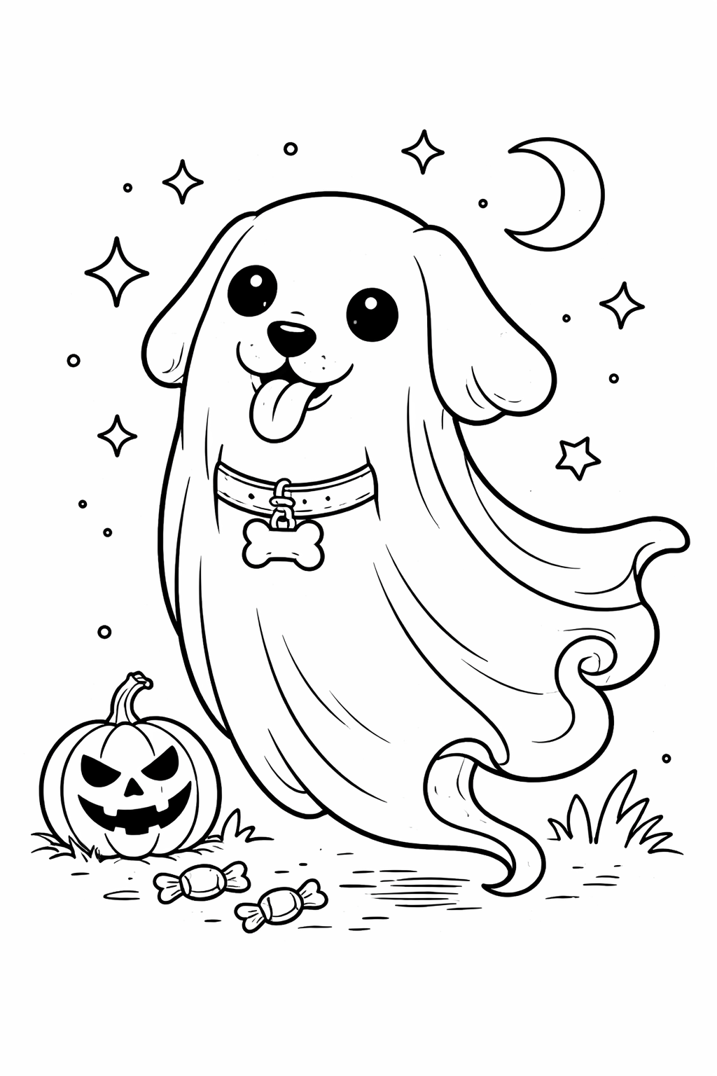 Gespenst-Hund Ausmalbild