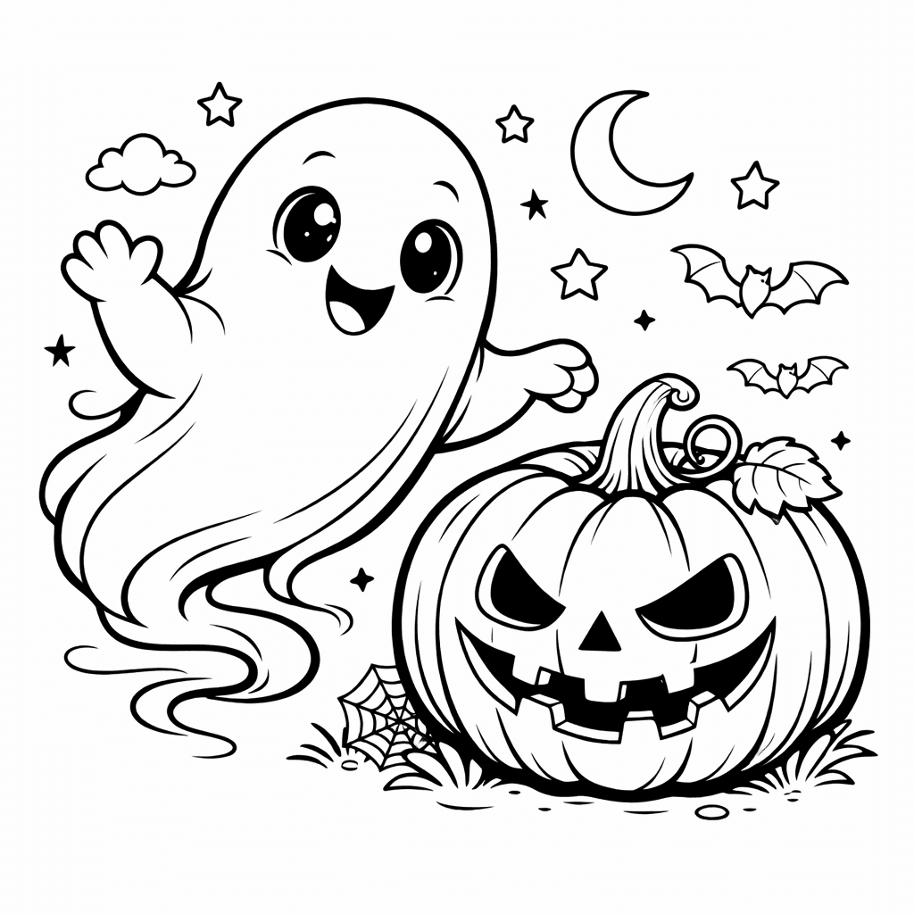 Halloween-Gespenst Ausmalbild
