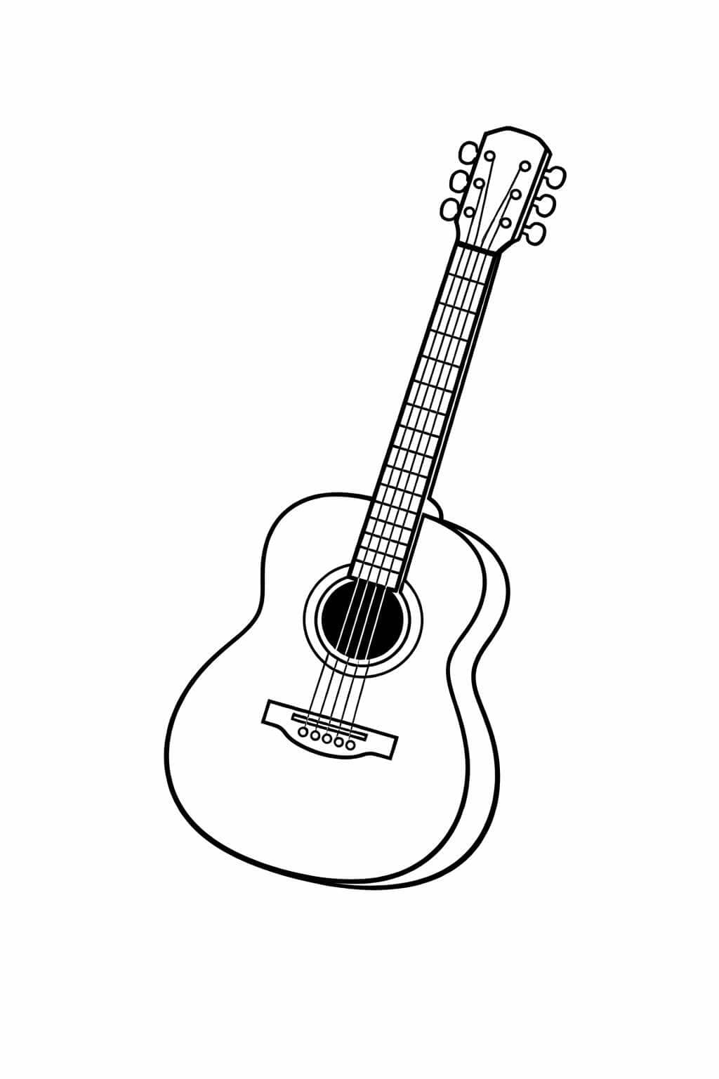 Akustikgitarre Ausmalbild