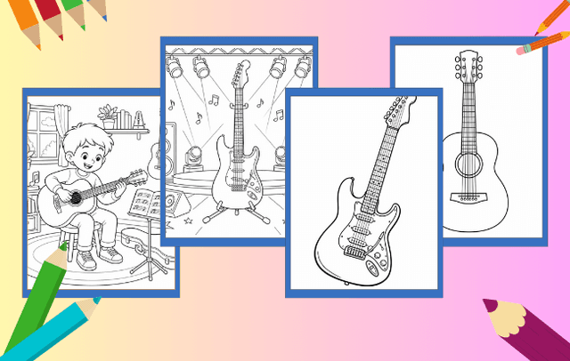 Gitarre Ausmalbilder