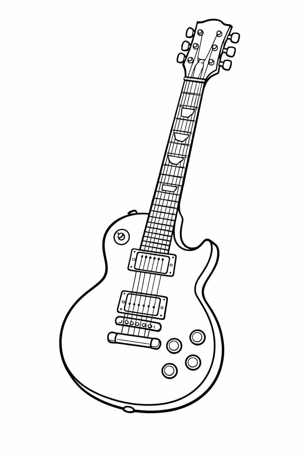 Les Paul Gitarre Ausmalbild