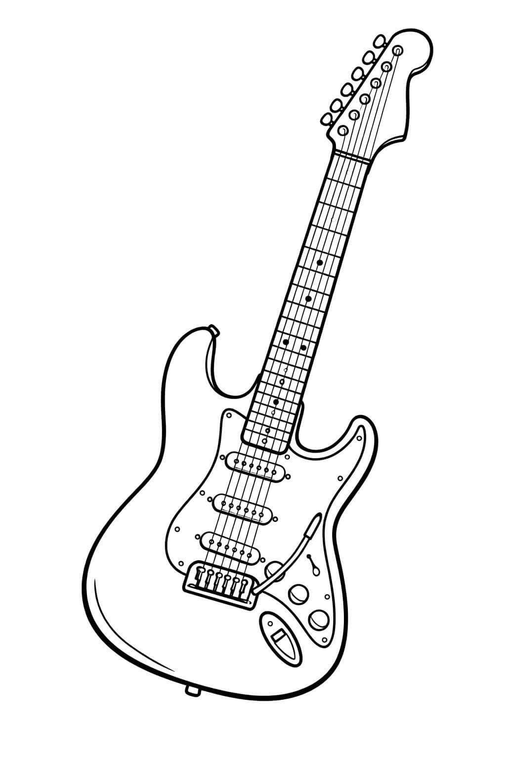 Stratocaster Gitarre Ausmalbild
