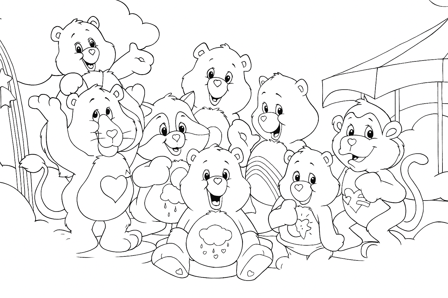 Alle Glücksbärchis Ausmalbild