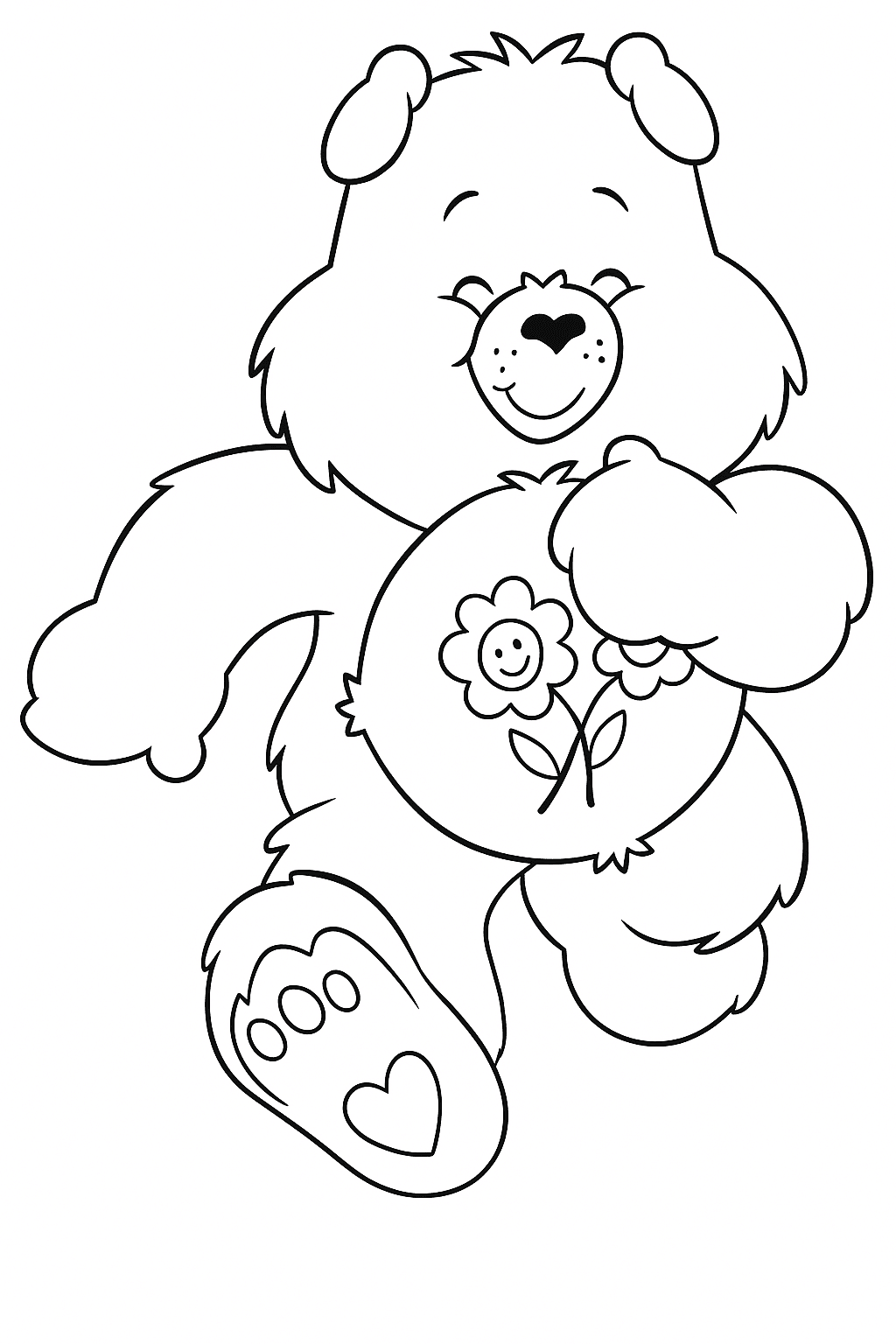 Freundliches Glücksbärchi Ausmalbild