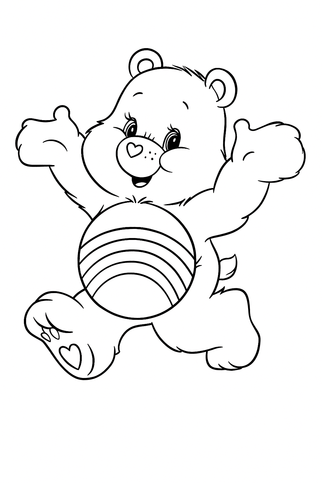 Fröhliches Glücksbärchi Ausmalbild