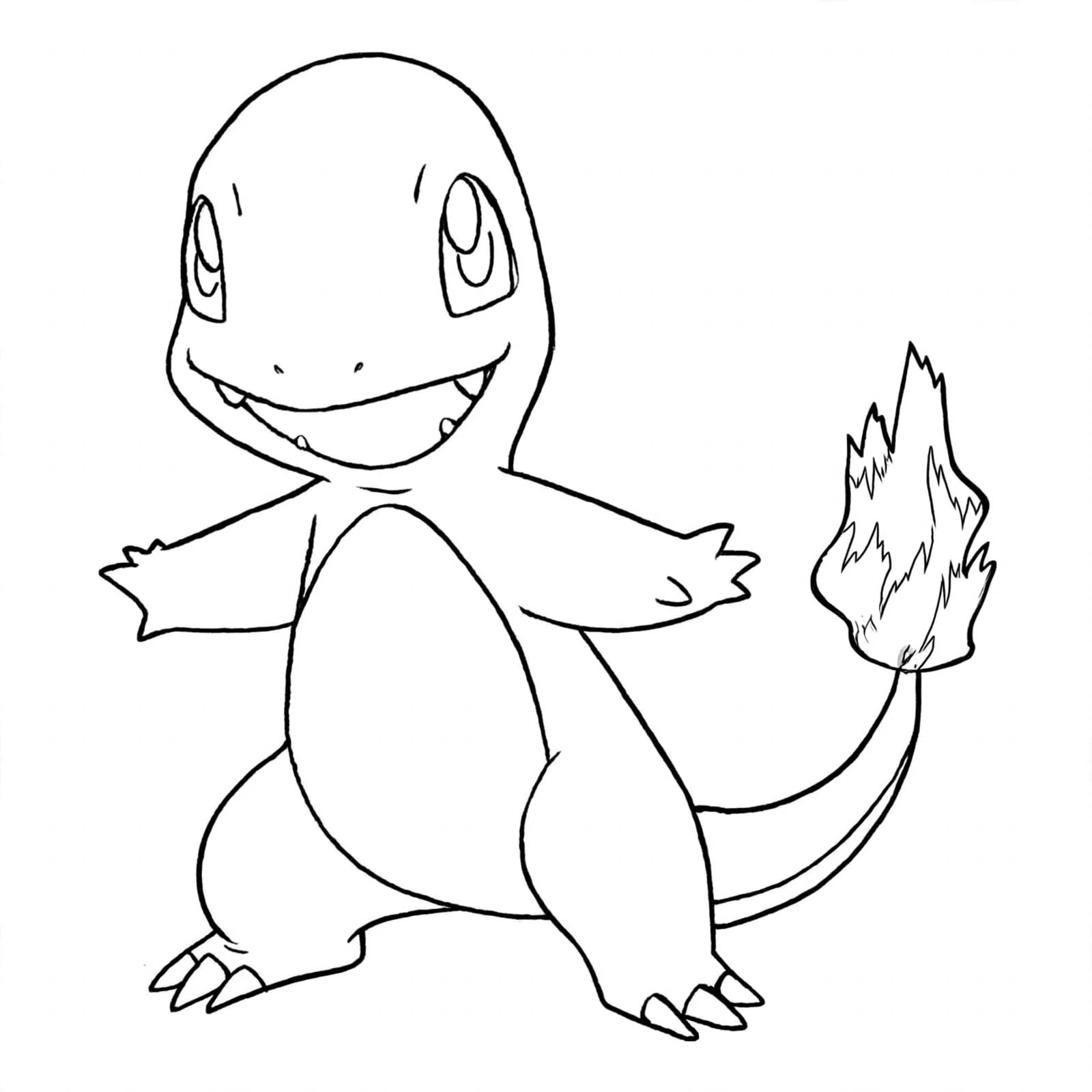 Glumanda Ausmalbild – kostenlose Pokémon-Malvorlage zum Ausdrucken