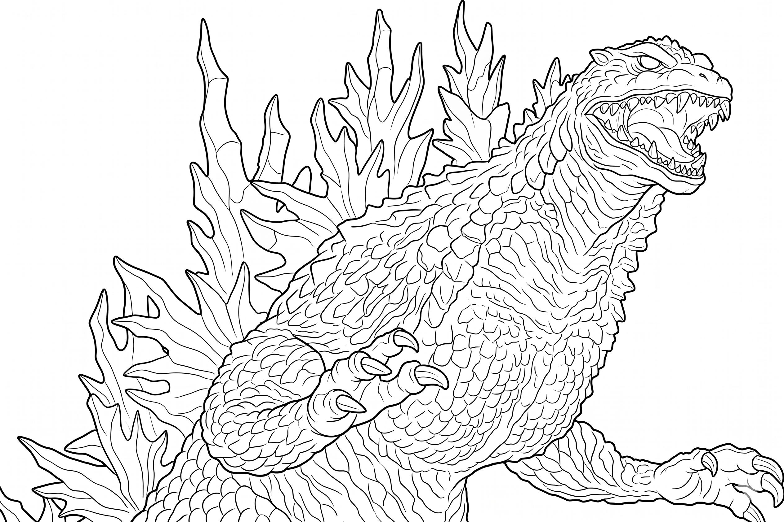 Godzilla im Angriff Ausmalbild
