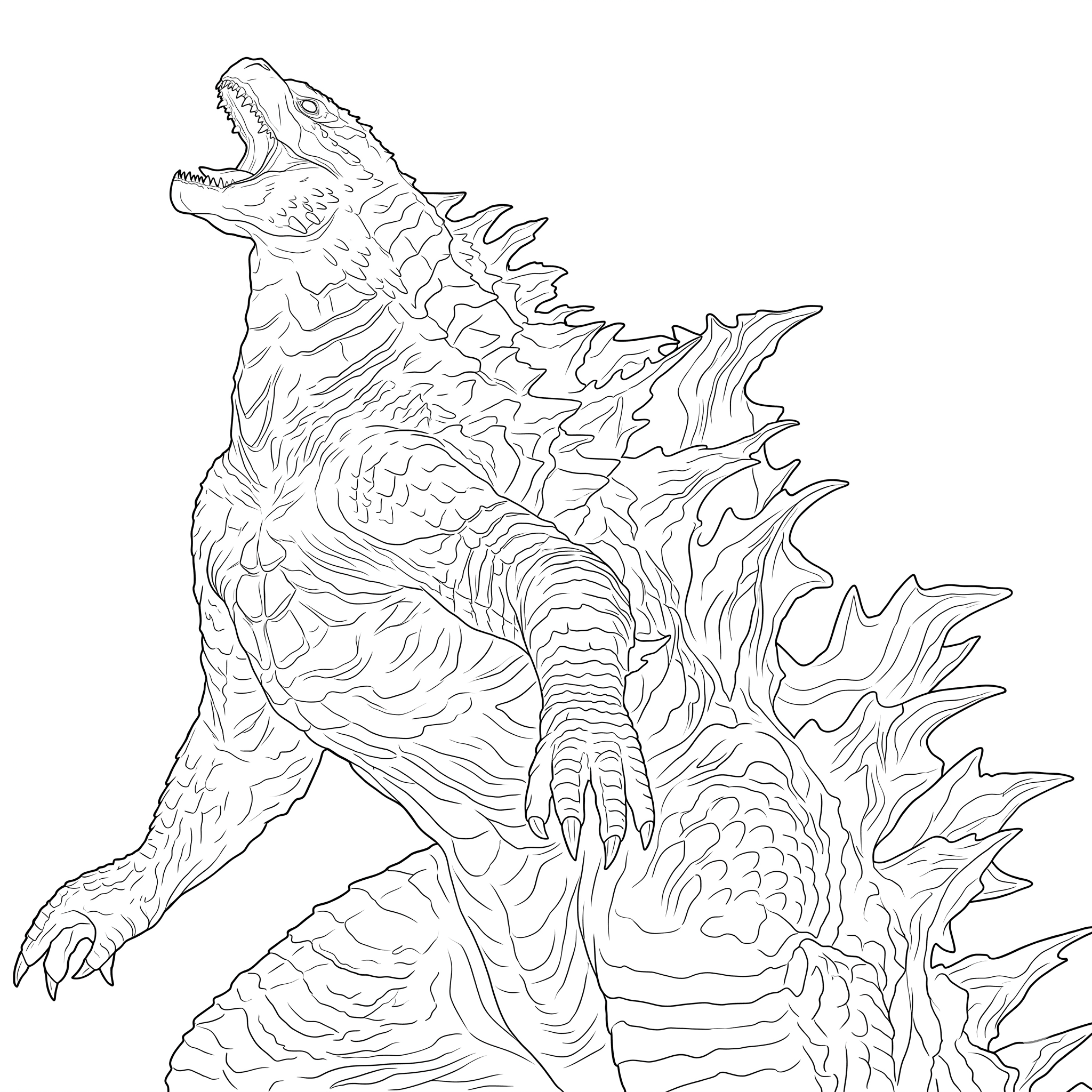 Godzilla Skizze Ausmalbild