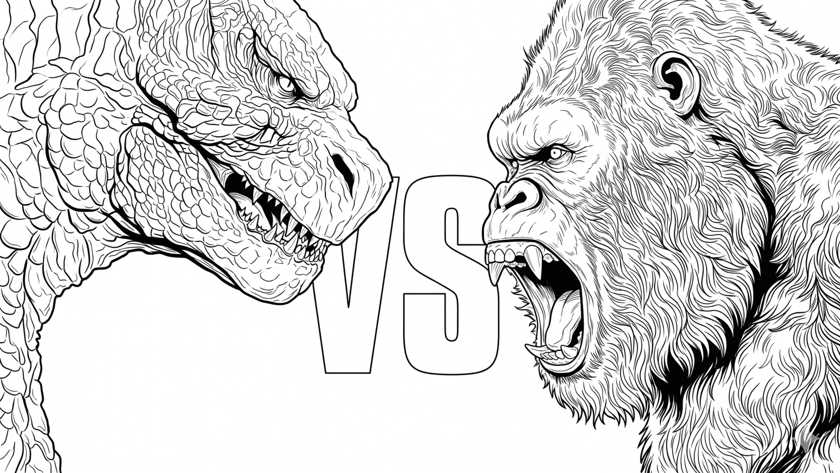 Godzilla vs Kong Ausmalbild