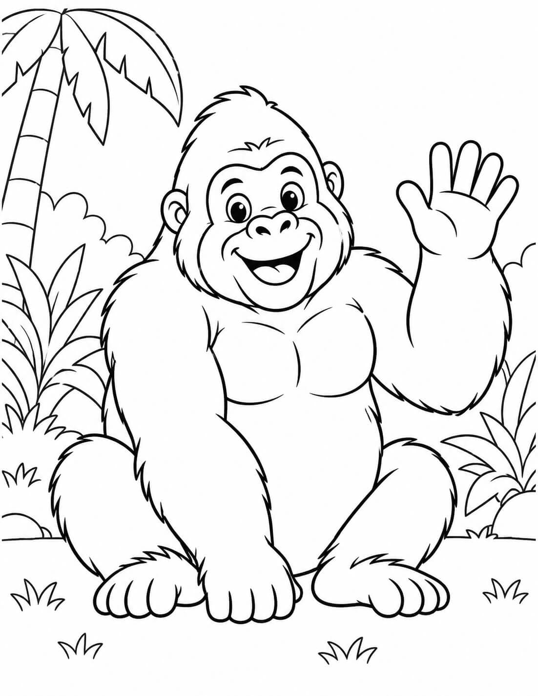 Gorilla Ausmalbild