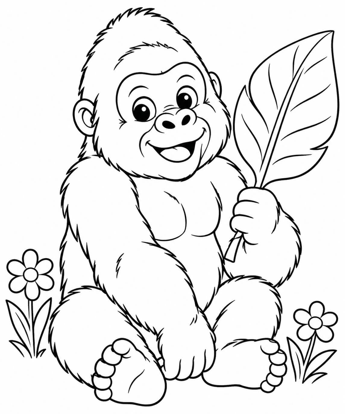 Gorillababy Ausmalbild