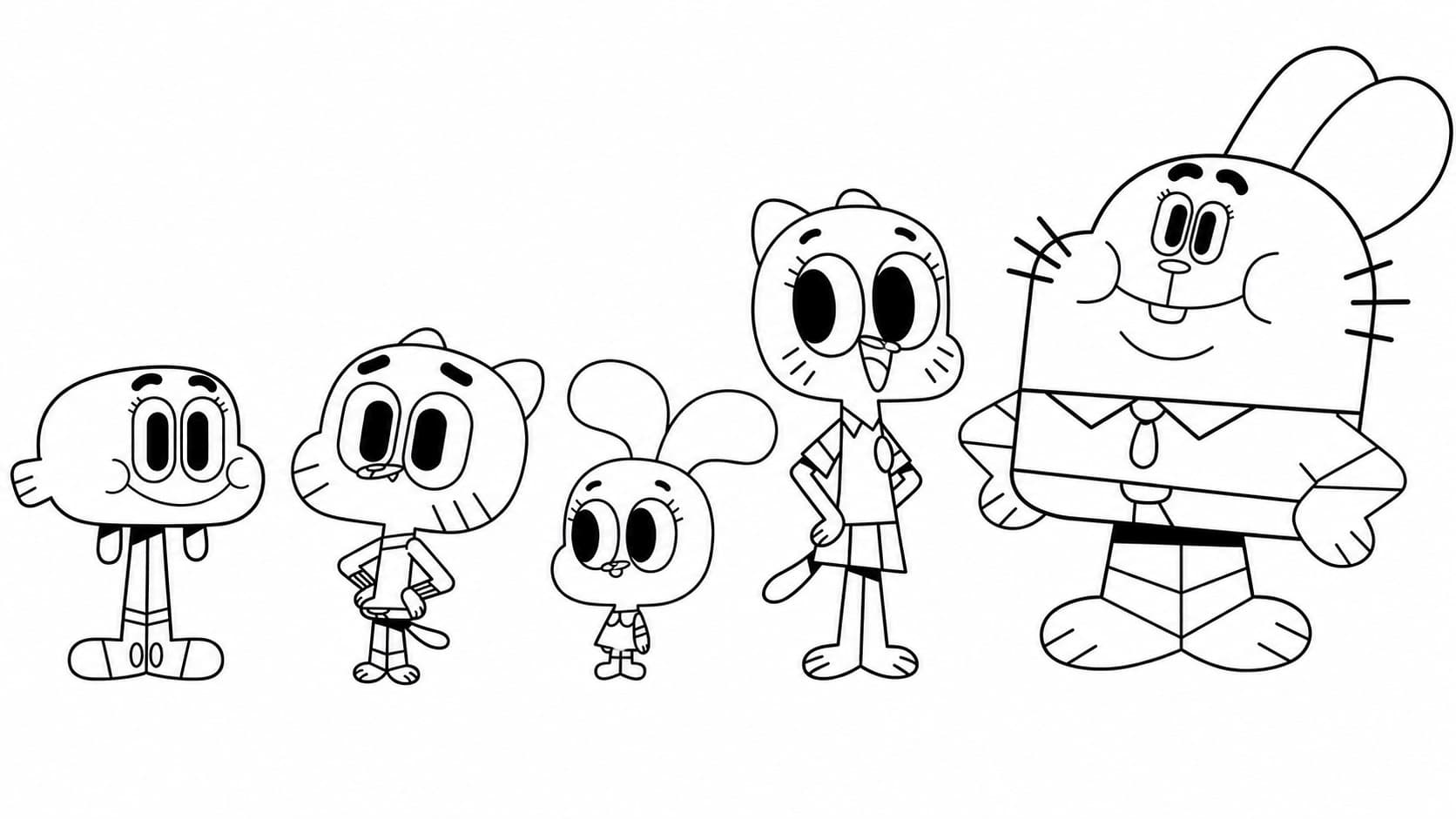 Gumball Figuren Ausmalbild