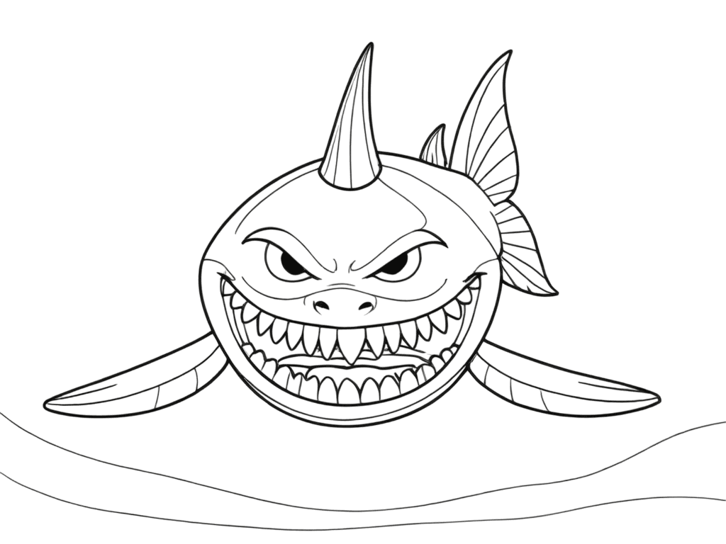 Kampfbereiter Hai Ausmalbild