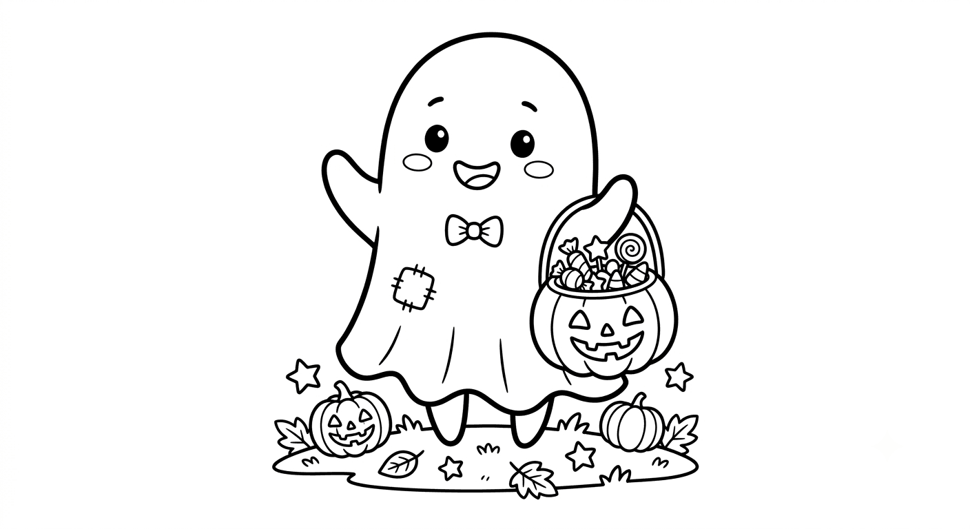 Halloween Gespenst Ausmalbild