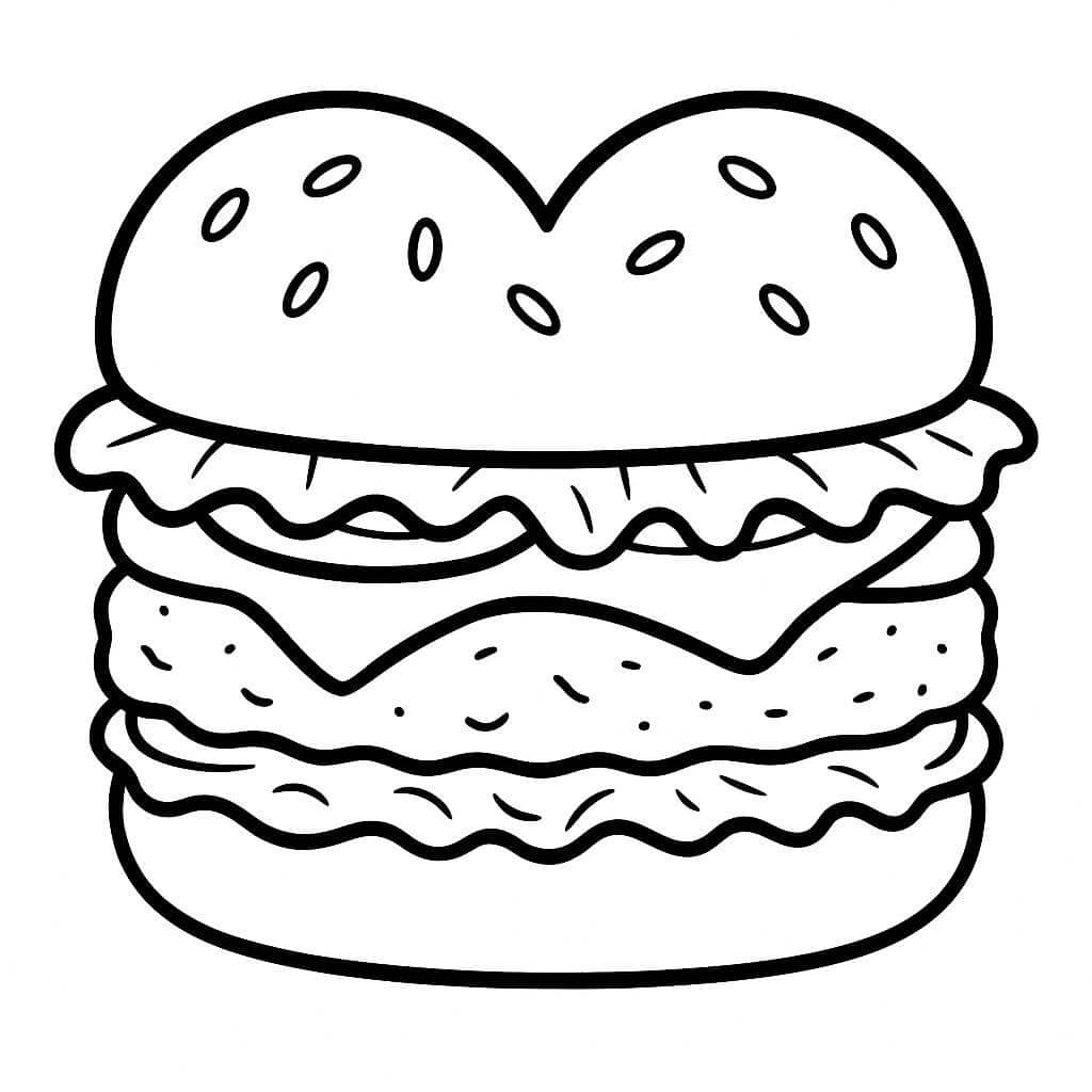 Hamburger Herz Ausmalbild