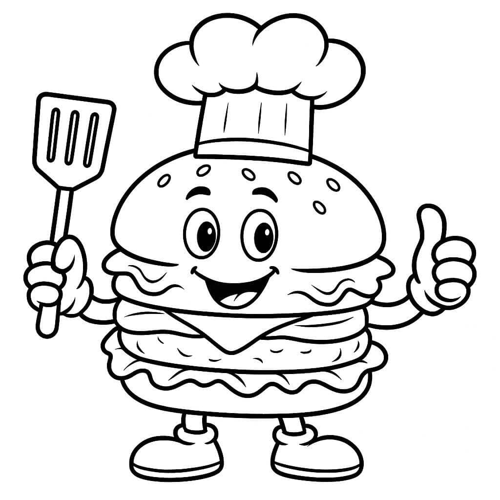 Hamburger Koch Ausmalbild