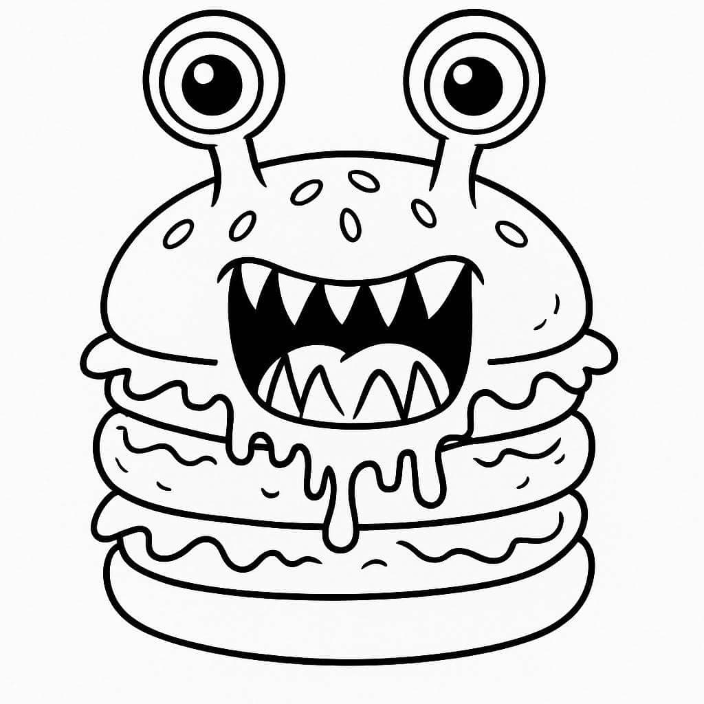 Hamburger Monster Ausmalbild