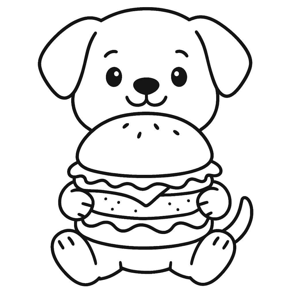 Hund mit Hamburger Ausmalbild