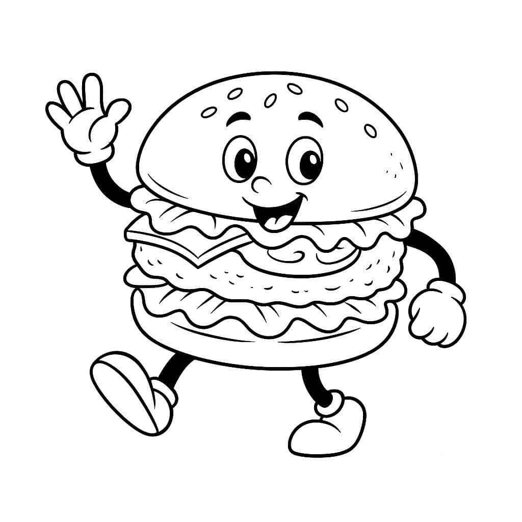 Tanzender Hamburger Ausmalbild
