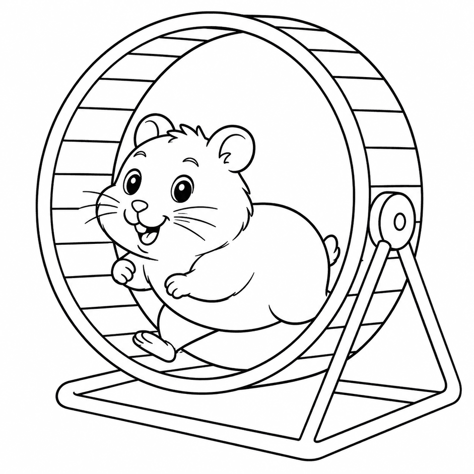 Rennender Hamster Ausmalbild