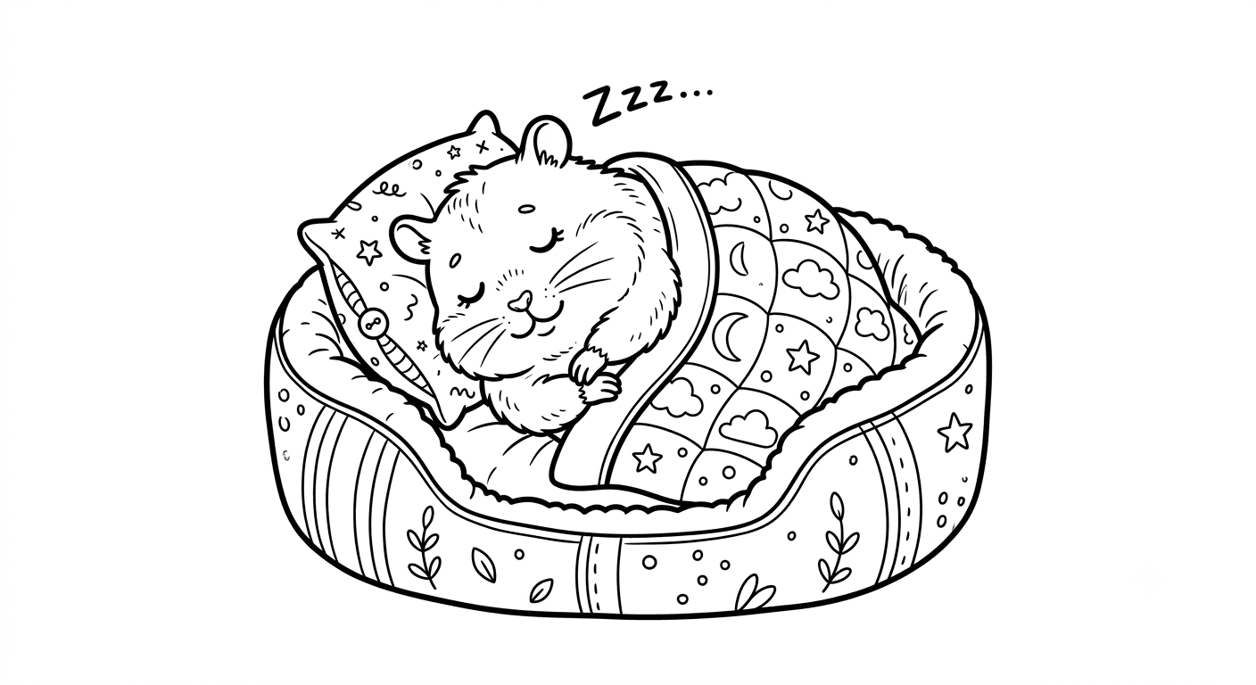 Schlafender Hamster Ausmalbild
