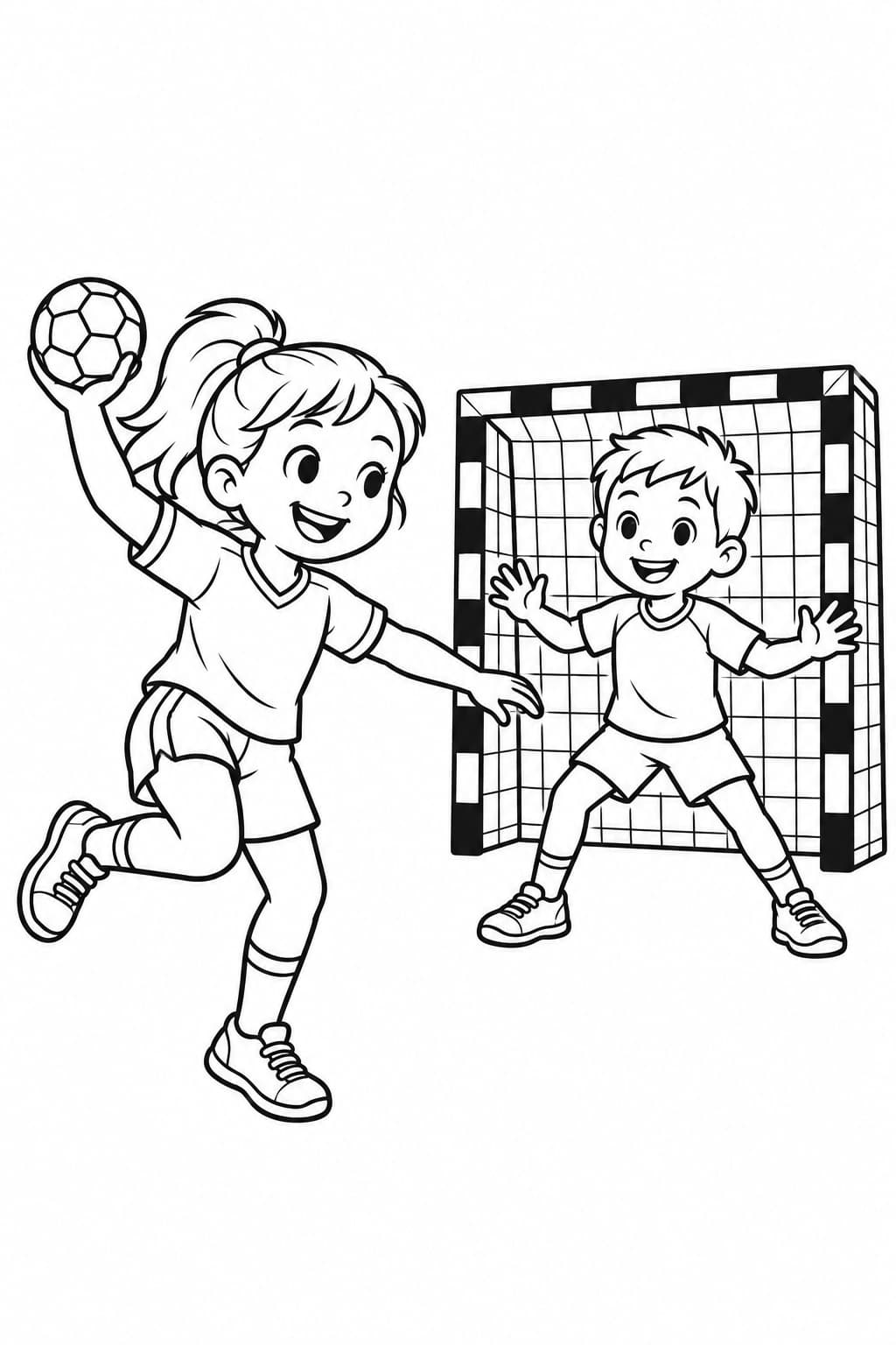 Handball Ausmalbild – kostenlose Malvorlage zum Ausdrucken