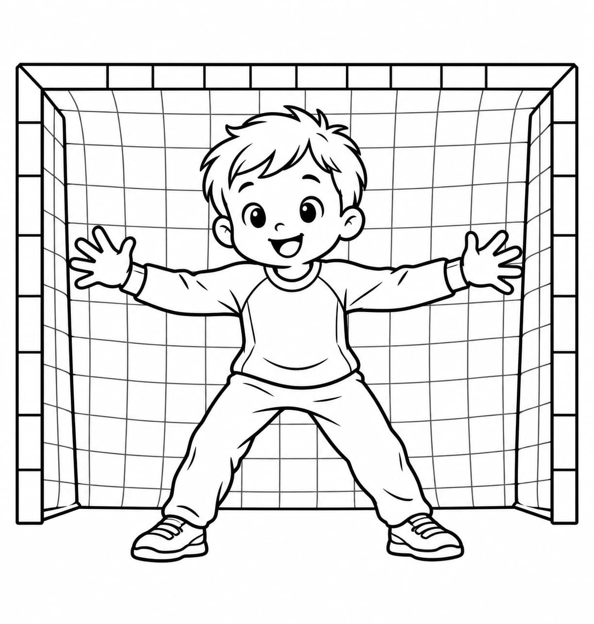 Kleiner Handballtorwart – kostenlose Malvorlage zum Ausdrucken