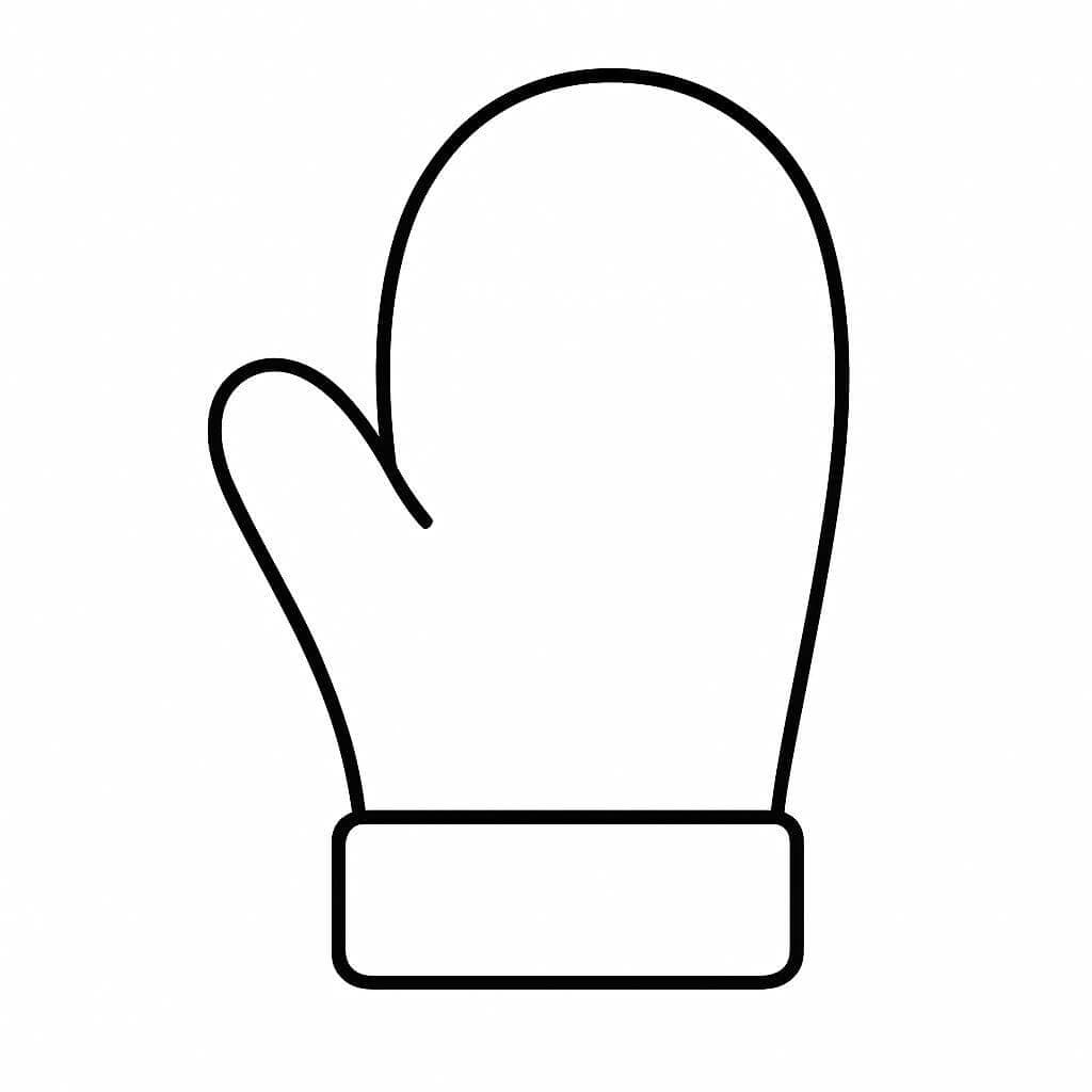 Einfacher Handschuh Ausmalbild