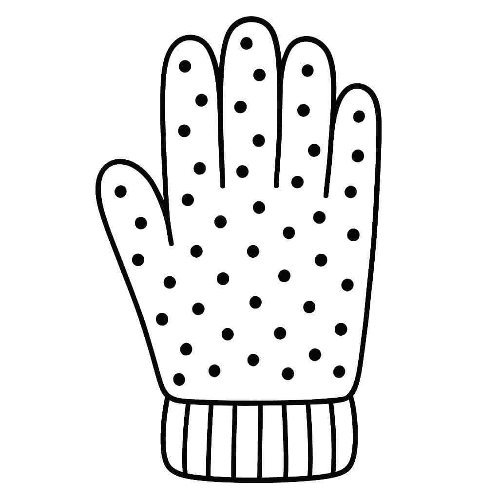Handschuhe mit Punkten Ausmalbild
