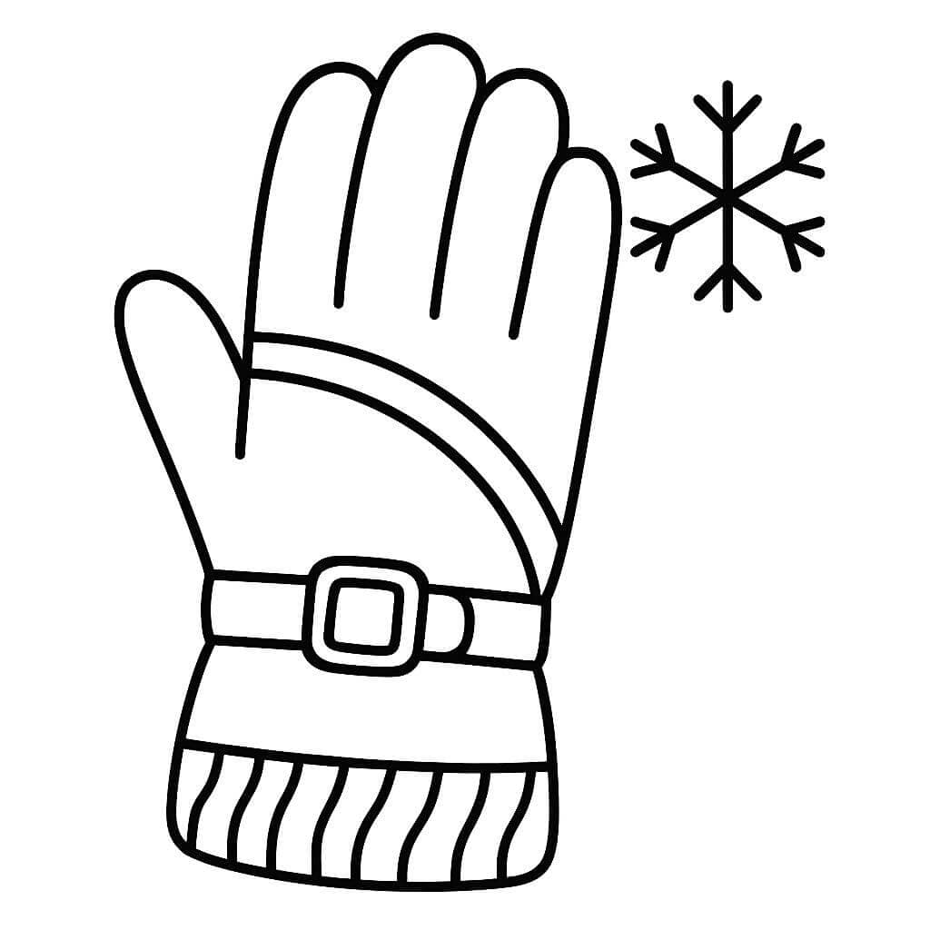 Ski-Handschuh Ausmalbild