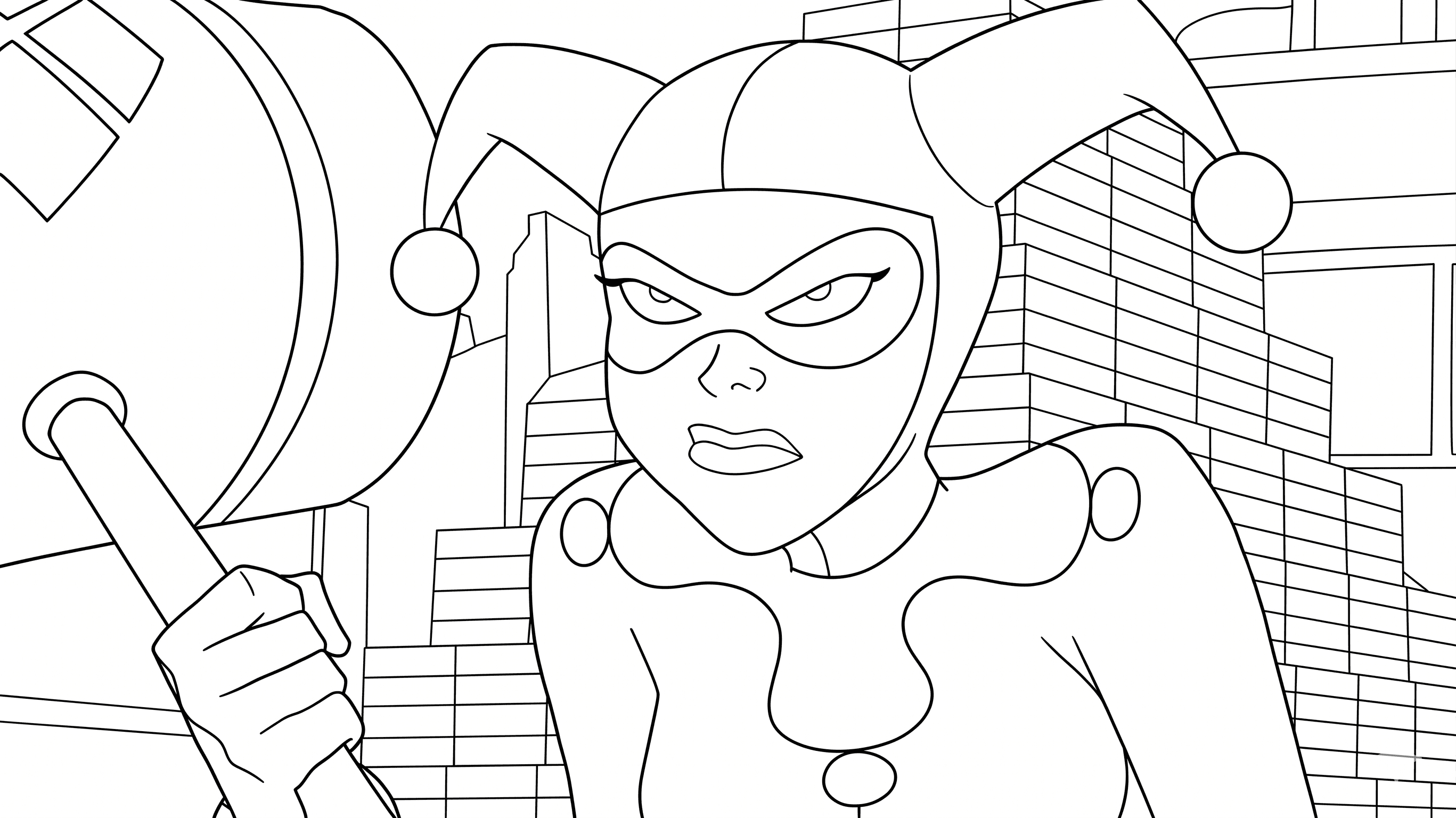 Harley Quinn DC Ausmalbild