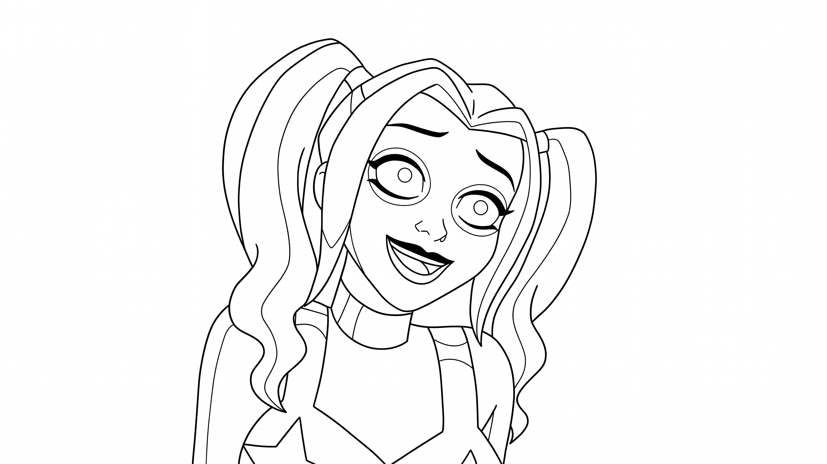 Lächelnde Harley Quinn Ausmalbild