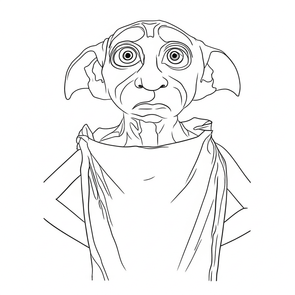 Dobby erschrocken Ausmalbild