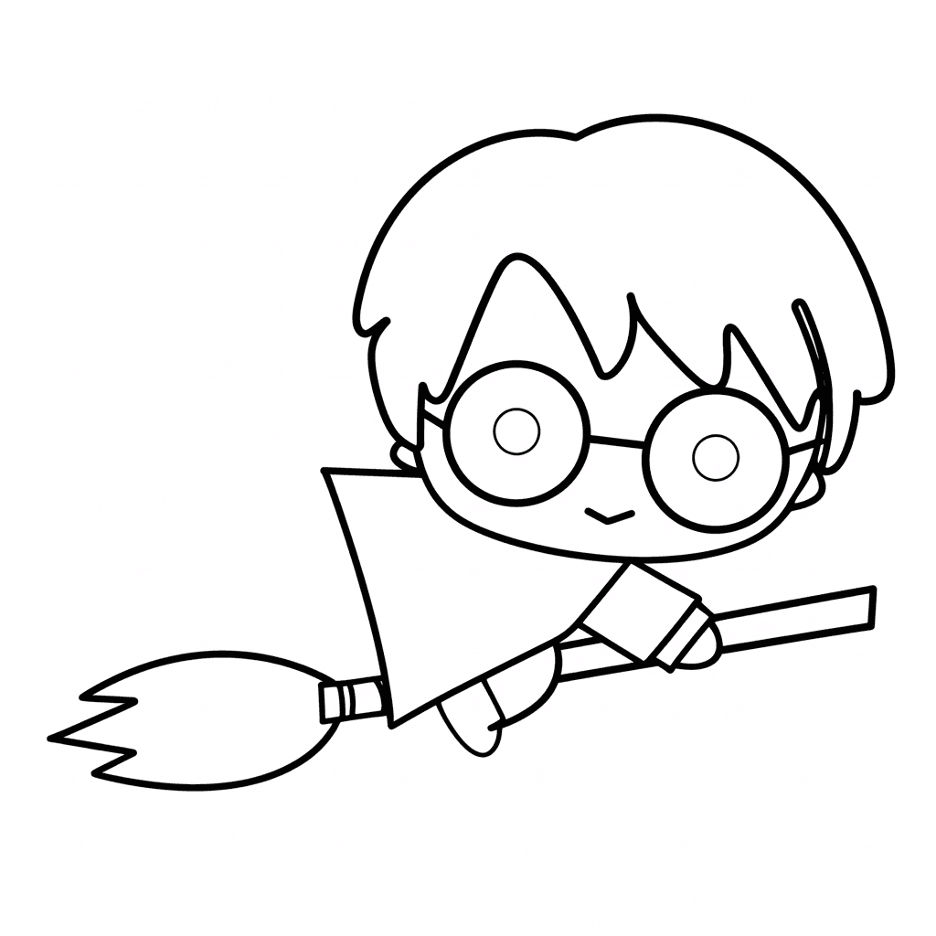 Harry Potter fliegt Ausmalbild