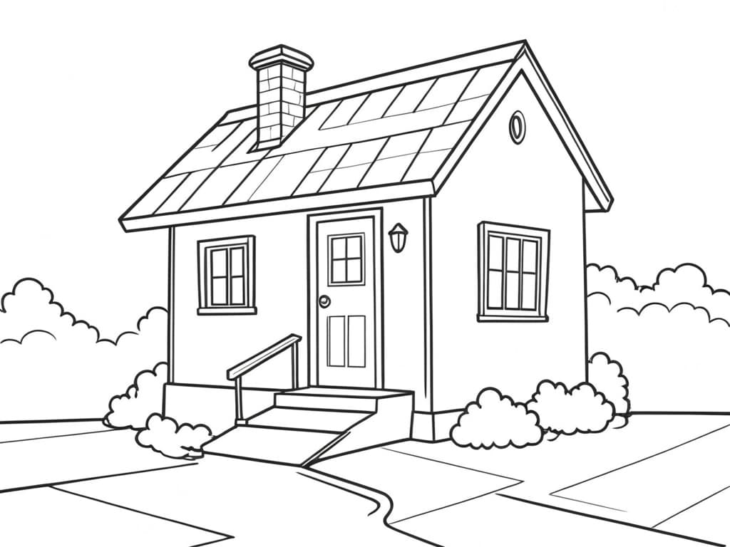 Einfaches Haus Ausmalbild
