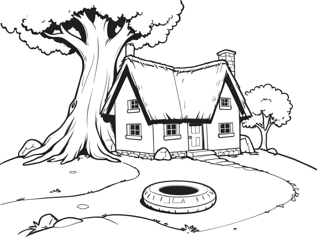 Landhaus Ausmalbild