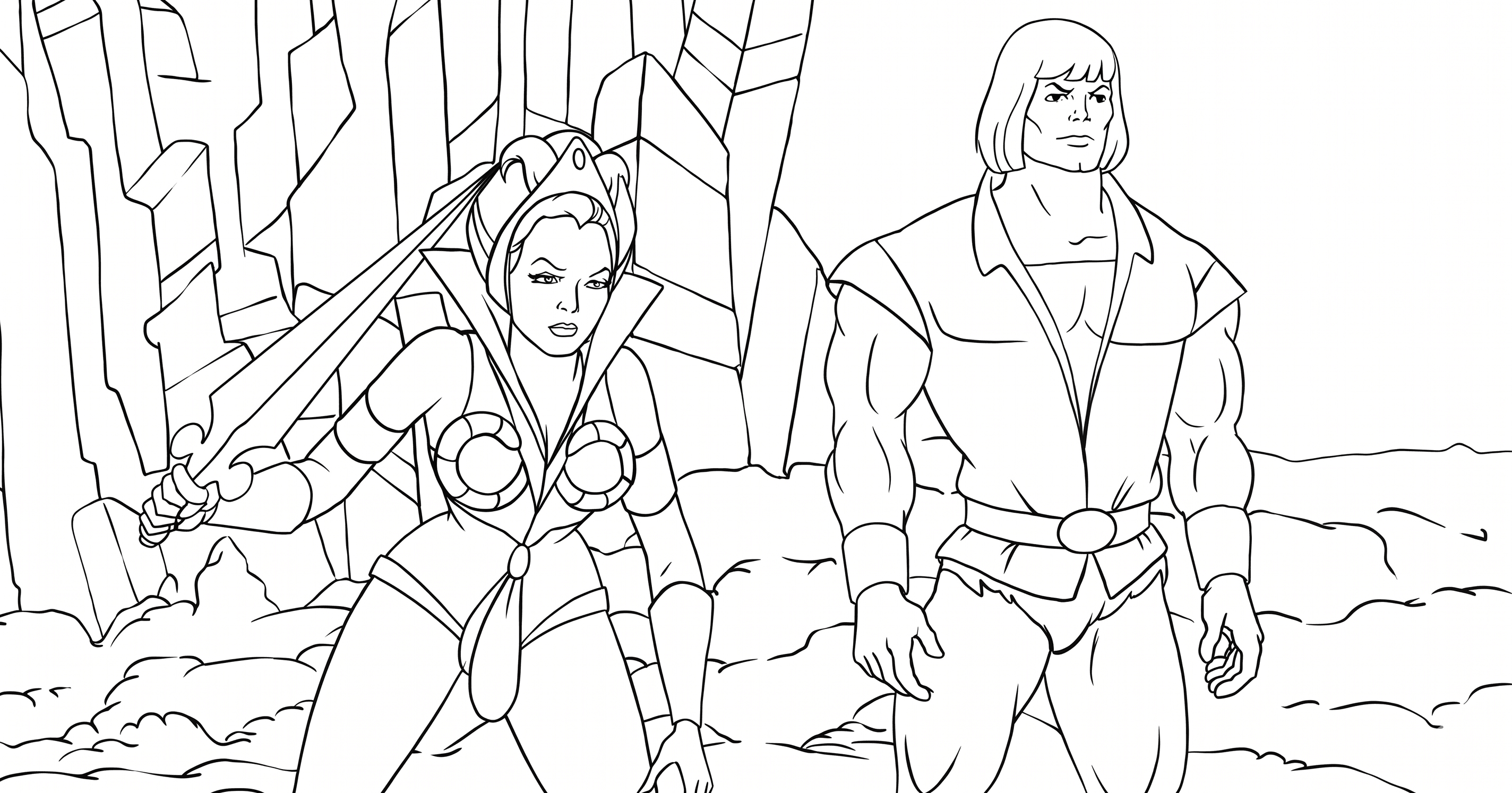 He-Man und She-Ra Ausmalbild