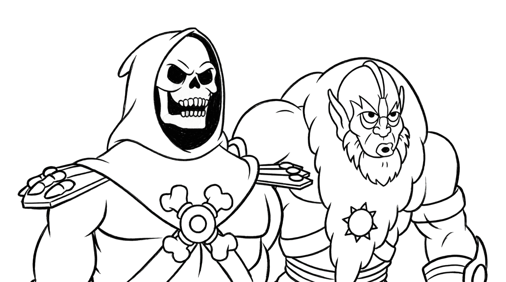 He-Man und Skeletor Ausmalbild