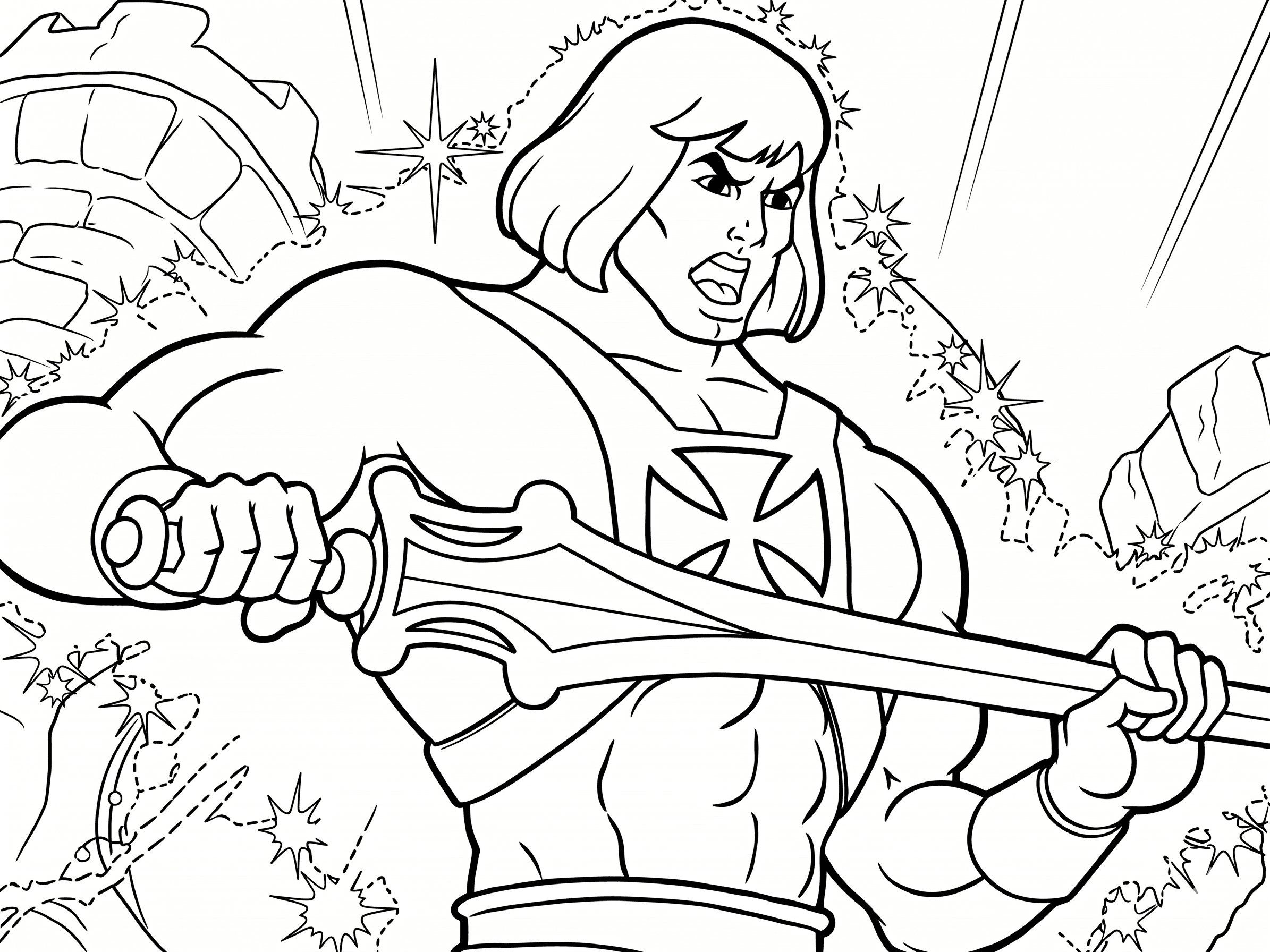 He-Man Zeichnung Ausmalbild