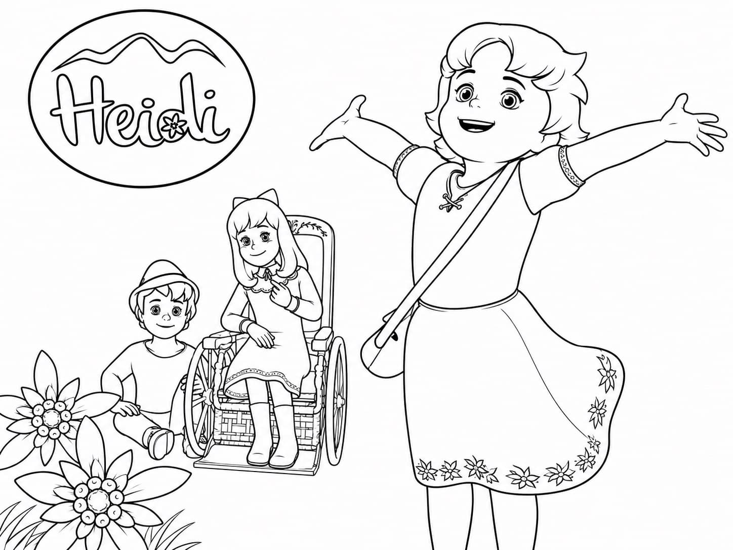 Heidi Alpen Ausmalbild
