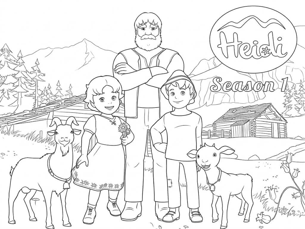 Heidi erste Staffel Ausmalbild