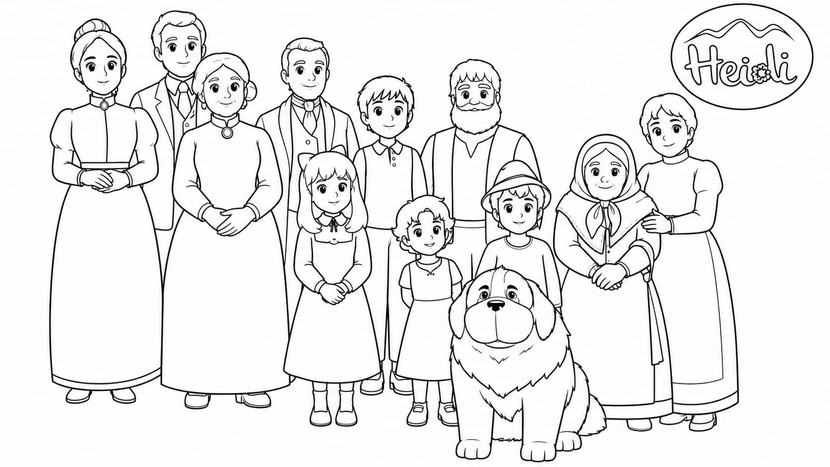 Heidi Familie Ausmalbild